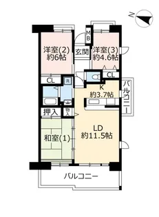 URコンフォール藤沢【6階】の間取り