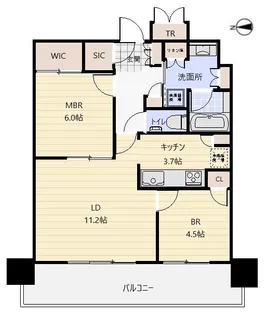 杜の街グレース岡山ザ・タワー【9階】の間取り