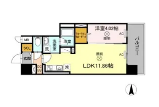 TWIN TOWERS AZUKI【5階】の間取り