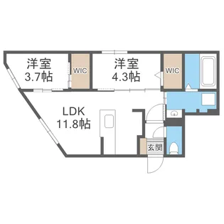 ラグランジュ円山【2階】の間取り
