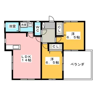 ソシアクレール【2階】の間取り