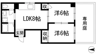 モダンアパートメント神戸宝塚1【1階】の間取り