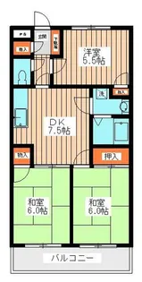 ペルレシュロスPartI A棟【2階】の間取り