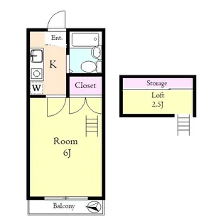 コーポラスカイトA【2階】の間取り