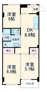コーポ菊川【3階】の間取り
