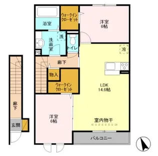 ラ・ルーチェ B【2階】の間取り