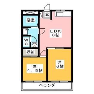 レジデンスカワセ【2階】の間取り