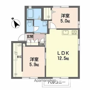 クエストヒル陣原 B棟【2階】の間取り