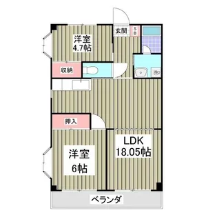 エルヴェ武里【4階】の間取り