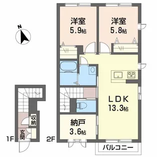 ヴェント・コリーナ【2階】の間取り