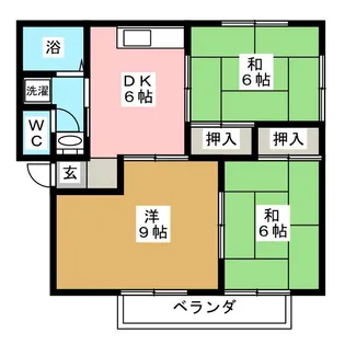 ホワイトベルローズ B棟【2階】の間取り