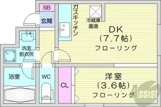 イー・エフ大通17ビル【3階】の間取り