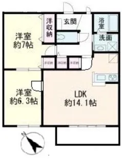 パークグリーン・ウィズペット【2階】の間取り
