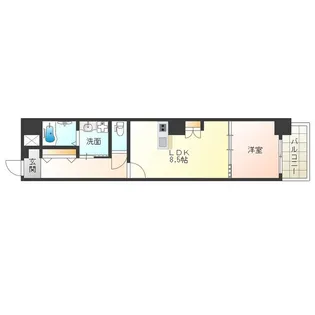 アドバンス大阪ベイカルム【3階】の間取り