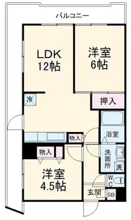 ヒルサイドフラッツB棟【4階】の間取り
