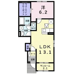 ニューグリーンパーク イナバ【1階】の間取り
