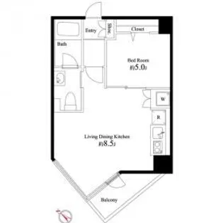 中銀高輪マンシオン【5階】の間取り