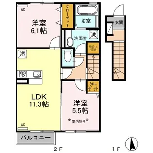 コートヤードE【2階】の間取り