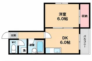 エクセル長居【2階】の間取り