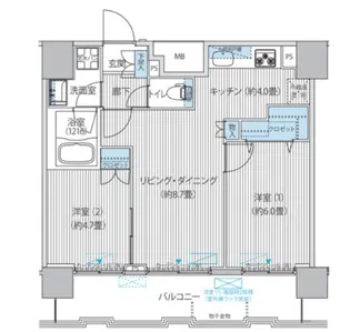コスモグランス南品川【13階】の間取り