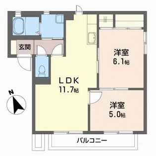 シャーメゾン二木A【2階】の間取り
