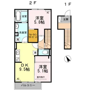 メゾン・ラ・パトリアJ【2階】の間取り