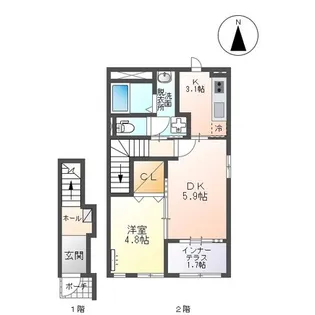 リベラ【2階】の間取り