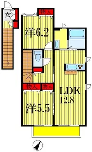 2LDKの間取り画像