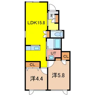 2LDKの間取り画像