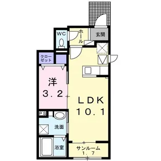 テール フェルティル V【1階】の間取り