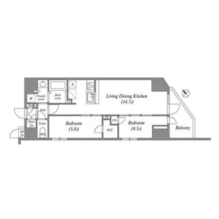ルクレ東日本橋駅前【7階】の間取り
