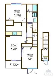 広島県福山市神辺町字徳田【アパート】の間取り