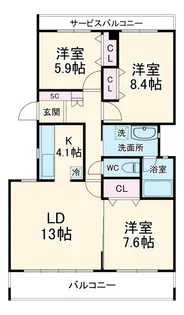 コンフォリア鷺沼三丁目【1階】の間取り