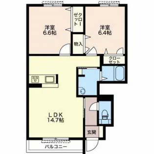 ベルクールA【1階】の間取り