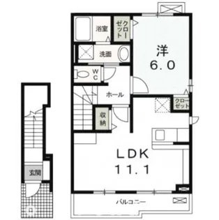 群馬県高崎市上中居町【アパート】の間取り