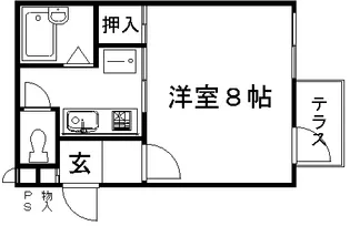 京都府京都市左京区松ケ崎堂ノ上町【マンション】の間取り