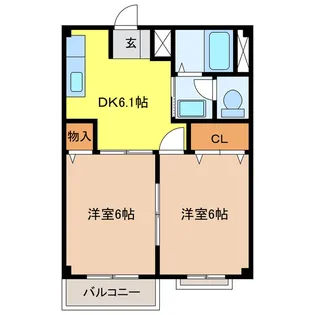 岐阜県岐阜市下奈良3【アパート】の間取り