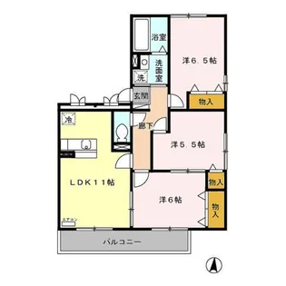 メゾンドール A【3階】の間取り