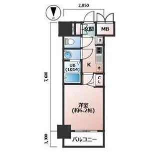 プレサンス扇町駅前【3階】の間取り
