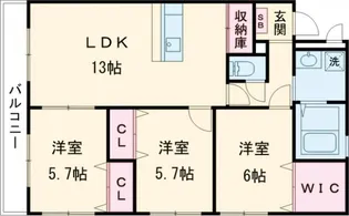 ピュアローズ【5階】の間取り