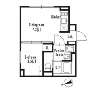 東京都新宿区市谷仲之町【マンション】の間取り