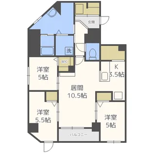 フランセレジデンシアスイート南麻生【4階】の間取り
