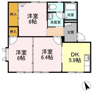 ボヌール羽屋D【1階】の間取り