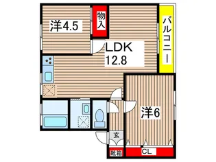 富士本コ-ポA【3階】の間取り