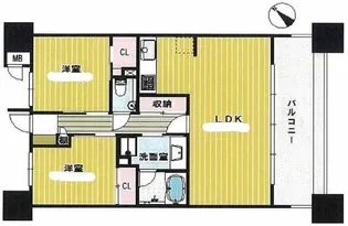 ヴィストゥール大阪城北【5階】の間取り