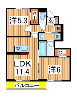エリオス【1階】の間取り