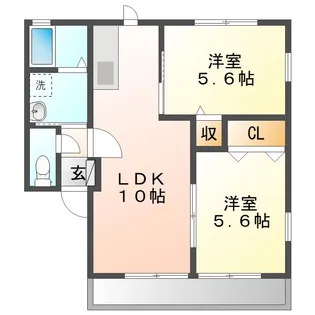 プレシアス本町A【2階】の間取り