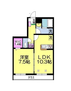 エバーハイツ【1階】の間取り