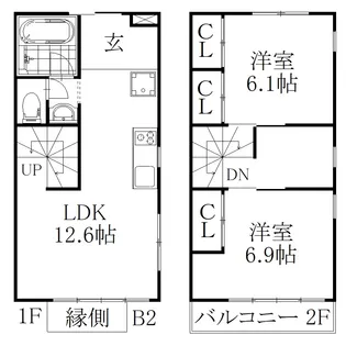 The Orchard Yahata B棟の間取り
