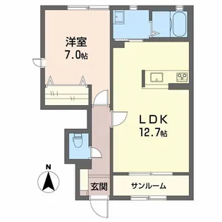 ノースアベニューA【1階】の間取り